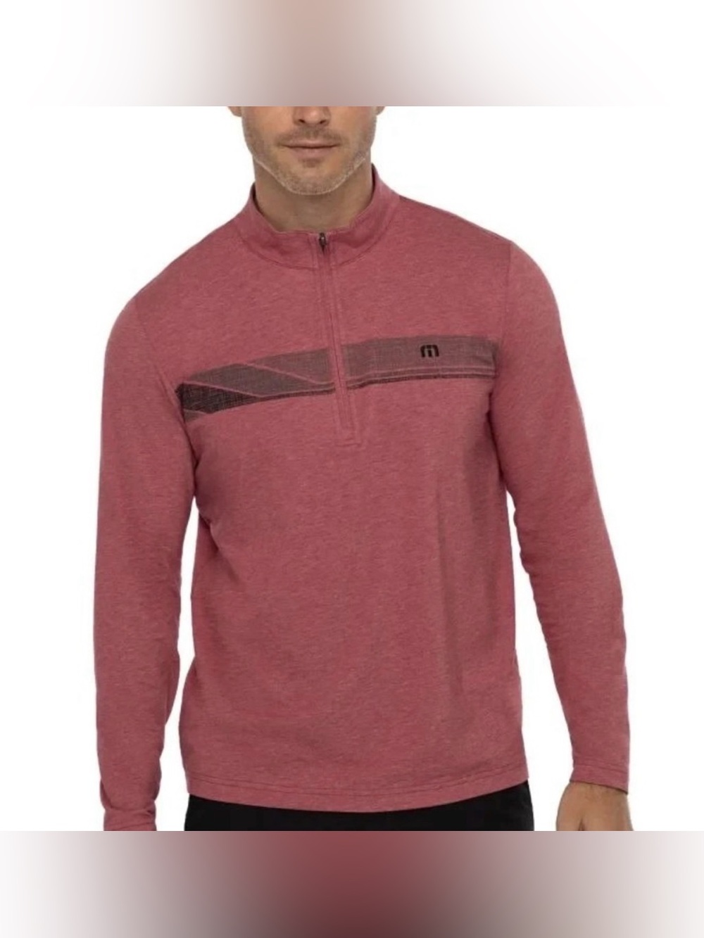 NWT Travis Mathew Sunset Serenade 1/4 Zip Pullover Heather Red Golf Large